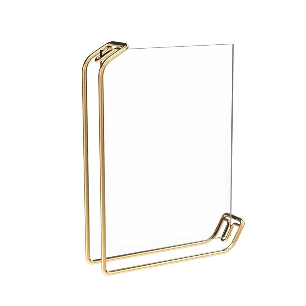 Fashion 6inch/8inch Acrylic Sign Holder Metal Stand Elegant Poster Display Frame Table Display Menu Holder Rack Restaurant Menu