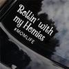 2PCS Rollin' with My Homies & Mom Life Car Sticker, 7.09"x4.13" Waterproof Vinyl Material Accessories, Interesting Decal for Cars, Trucks,