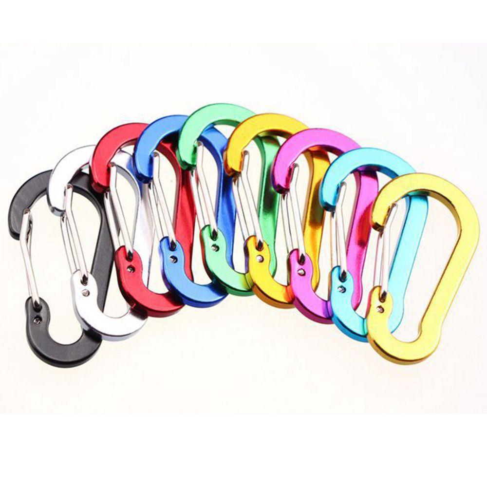 5pcs Multi-Use Aluminum Alloy Outdoor Backpack Fishing Hook Snap Clip Lock Buckle Keychain