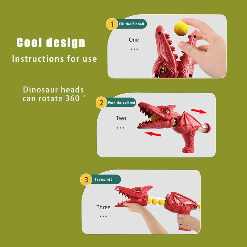 T-Rex Dinosaur Shooting Game with Soft Bullets, Parent-Child Outdoor Battle Toy, Interactive Foam Dart Blaster for Kids