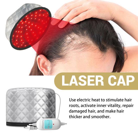 Adjustable Electric Heating Caps for Repairing Hair Damage Dryness & Irritability Soft Textile Cloth Massaging Heating Hat for Promote
