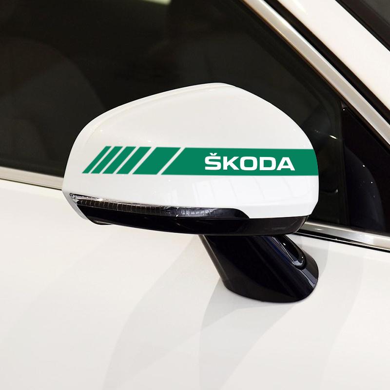 dclaq2 20*2cm Car Rearview Mirror Side Decal Stripe Sticker Vehicle Body Accessories for skoda octavia a5 a4 mk1 fabia superb rapid mk3