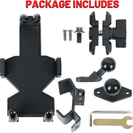 Крепление для телефона UTV StarknightMT для клетки Pro-Fit, 360° регулируемое, из алюминиевого сплава, 8 зажимов, крепление для телефона SXS, прочный держатель для мобильного телефона для Defender