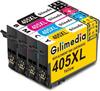 Ink Cartridges - Gilimedia - 405XL - Compatible Epson - Pack of 4 - 1100 Pages Per Cartridge