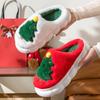 Милые женские домашние пушистые тапочки с изображением рождественской елки, зимние теплые тапочки для дома, дизайнерские туфли на плоской подошве, повседневный подарок на Новый год