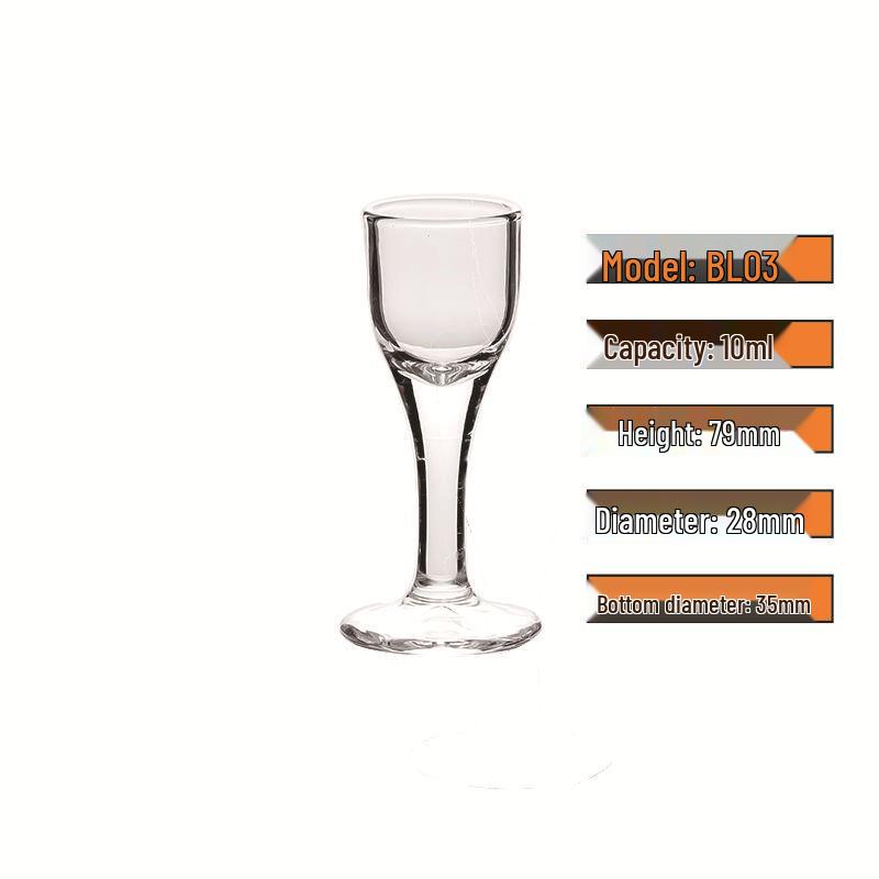 High-Stem Transparent Thickened Glass Maotai Liquor Cup with Decal