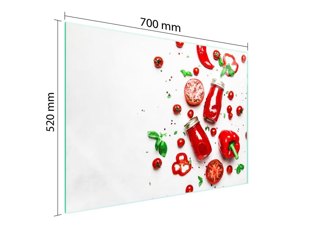 Glass protective plate for the stove 70x52 Vegetables