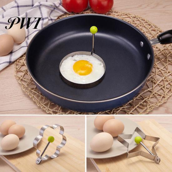 Durable Egg Mold 5Pcs Ring Easy to Clean Creative Round Heart Rust-proof Shapes Stainless Steel Frying for Home Kitchen Dishwasher Safe