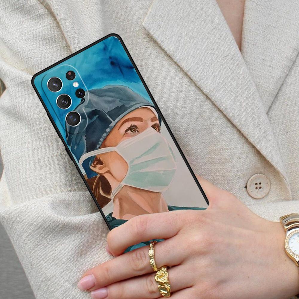 Cartoon Medicine Doctor Nurse Bumper Cell Phone Case for Samsung Galaxy S26 Ultra S25 S24 S23 S22 S21 S20 Note10 Cover