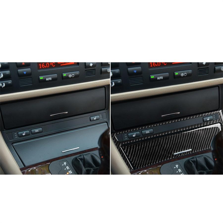 2x Carbon Fiber Look Interior Central Cover Trim For BMW 3 Series E46 1998-2005
