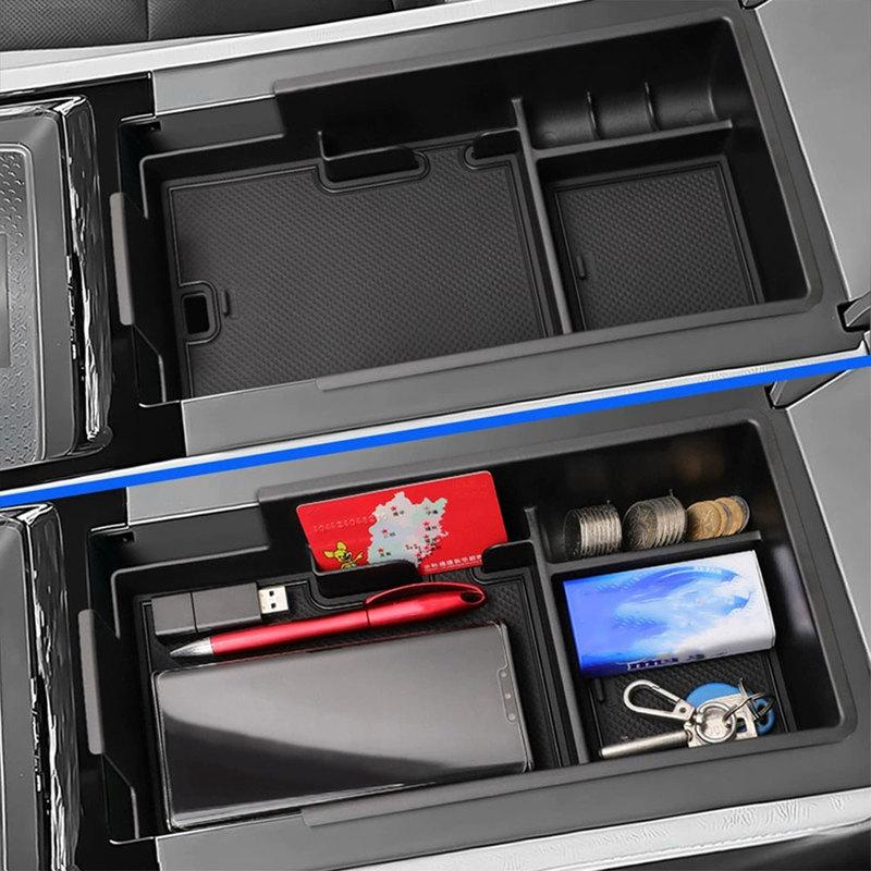 Органайзер-бокс для хранения в подлокотнике для Chevrolet Blazer EV 2024 2025 Автомобильный органайзер-лоток для центральной консоли Аксессуары для интерьера Упорядочивание Черный