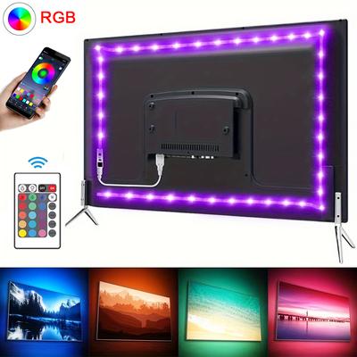 Светодиодная лента USB с Bluetooth-управлением, RGB-светодиоды для ТВ, гибкая лента, RGB-светодиодная лента, самоклеящаяся подсветка для ТВ
