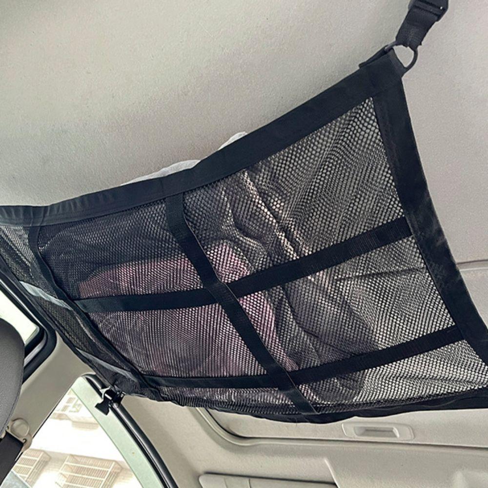 Double Layer Car Ceiling Storage Net Space-saving Car Ceiling Mesh Pouch Sundries
