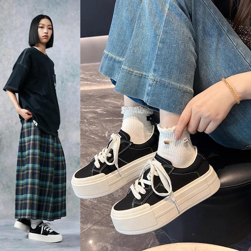 Парусиновые туфли для женщин 2024 Весна Осень Новые Оригинальные Ретро Универсальные Кроссовки Женские Моральные Тренировочные Повседневные Плоские Женские Туфли