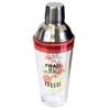 [Q0471] — Прозрачный красный стеклянный шейкер «Fresh and Naturally Fruity» — 22x8. 5 см (40 кл)