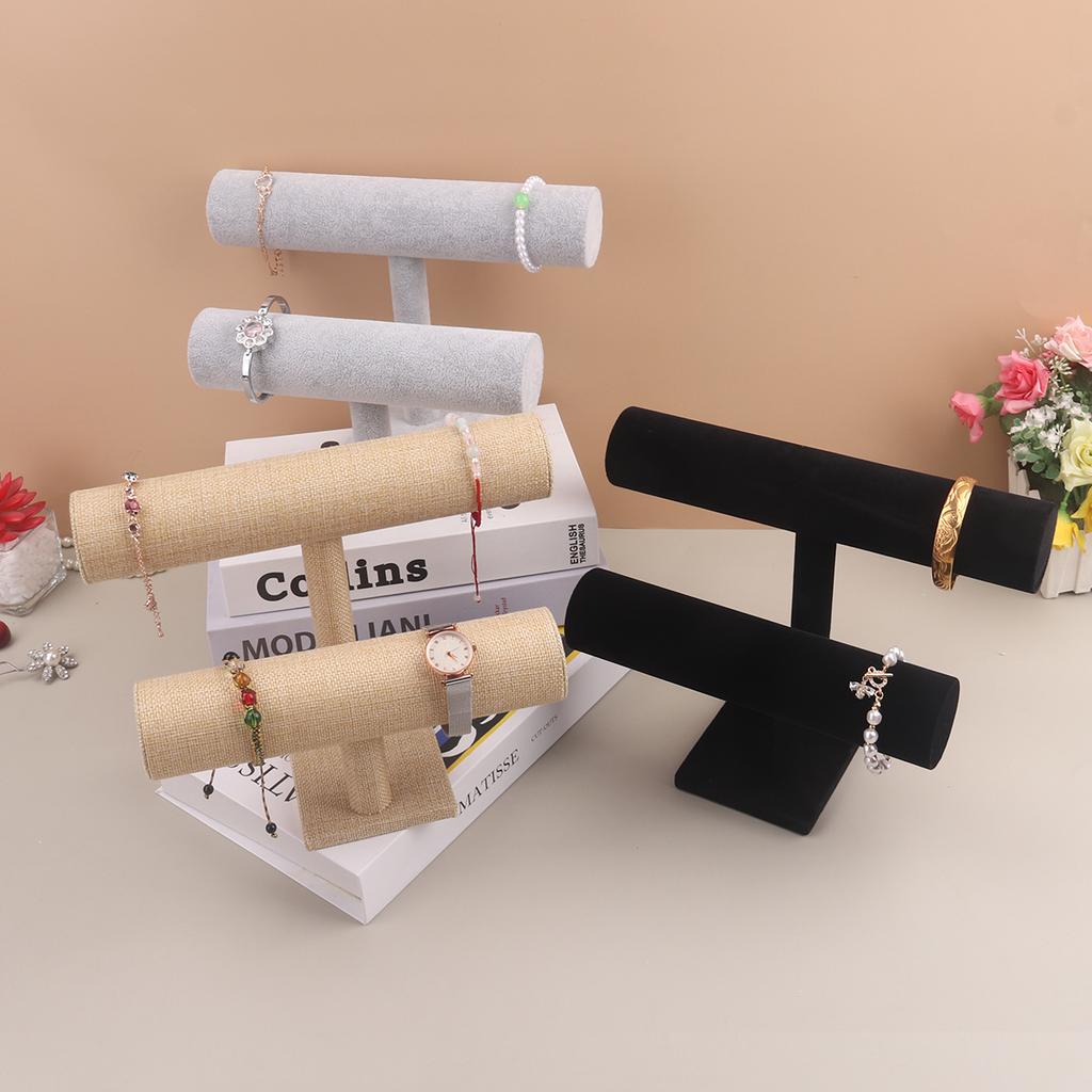 1шт бархатный дисплей для хранения ювелирных изделий, браслетов, цепочка, часы, Т-образная стойка, органайзер, жесткий держатель, дисплей для ювелирных изделий, дисплей для браслетов