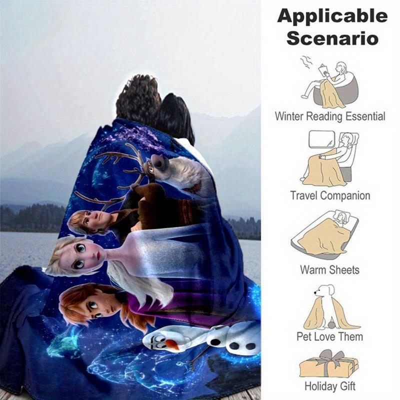1pc. Disney Frozen Elsa Anna Olaf Ragnnok Outdoor Blanket for Kids Adults Home Office Travel Gift