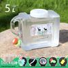 Transparent Outdoor Camping Water Bucket with Faucet and Lid - Food Grade Square Storage Container for Drinking Water