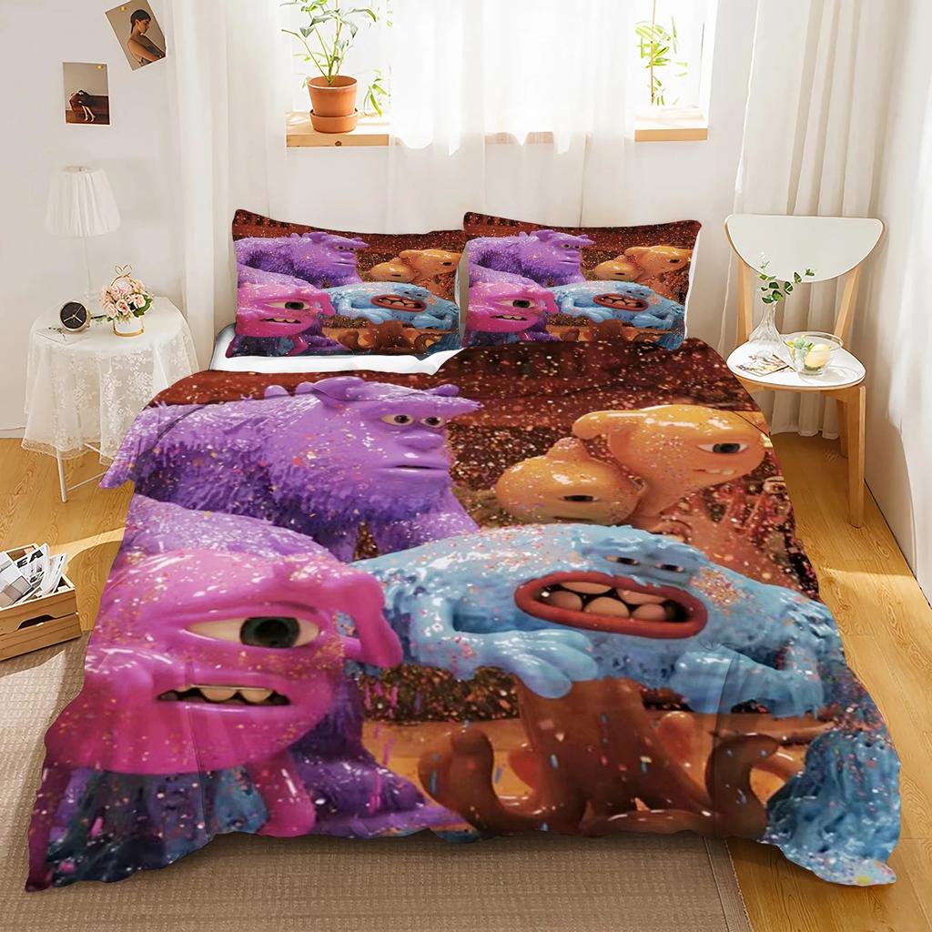 Monster University Duvet Cover Pillowcase Monster Company Bedding Set Adult Boy Girl Bedroom Decoration Children Gift