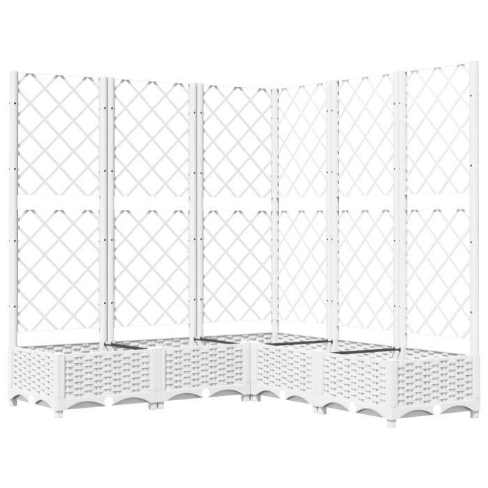 VidaXL Planter with Trellis White 120x120x121.5 Cm PP 153287