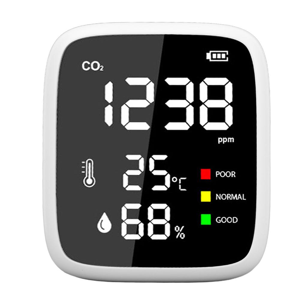 CO2 Detector Mini Portable Desktop High Accuracy 400-5000ppm Temp Humi Meter Home Indoor Air Quality