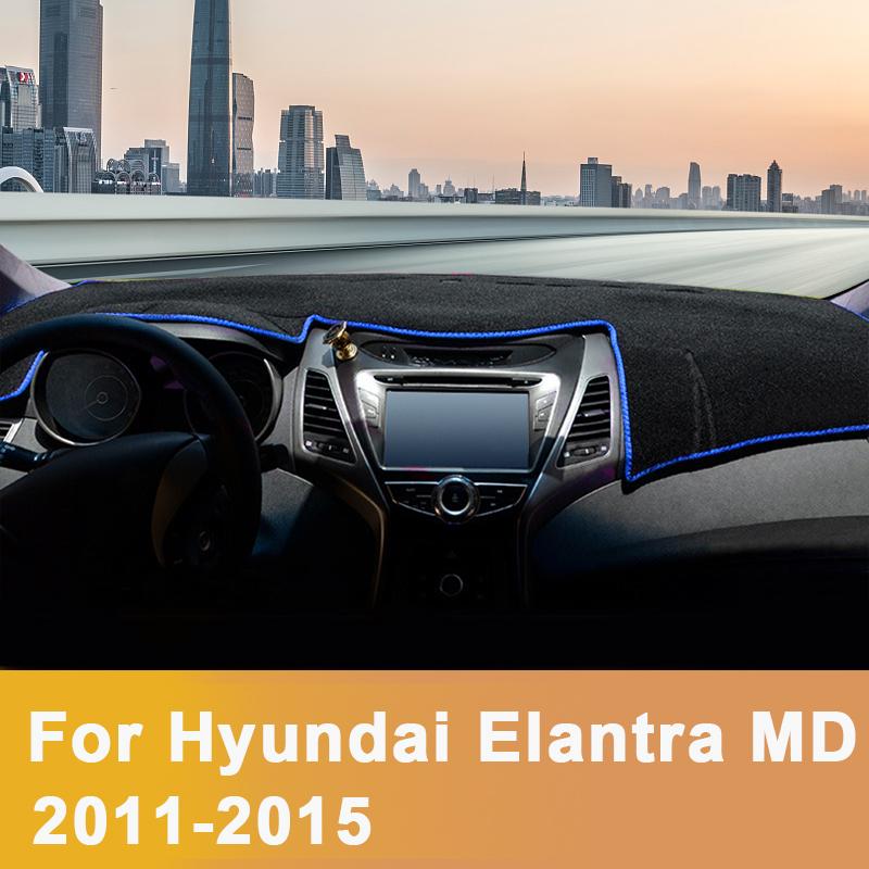 Для Hyundai Elantra MD 2011 2012 2013 2014 2015 Автомобильная приборная панель Солнцезащитный чехол Коврик Панель приборов Стол Противоскользящие накладки Аксессуары