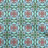 Cotton Poplin Aqua Blue Fabric Asian Block Floral Diy Clothing Quilting Fabric Print Fabric By Yard 42 Inch