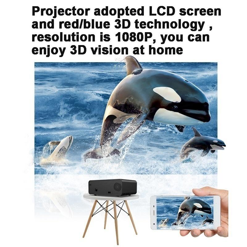 15000 люмен Android Full HD 1080P Портативный проектор для домашнего кинотеатра Портативный видеопроектор 200-дюймовый ЖК-экран Офисный проектор