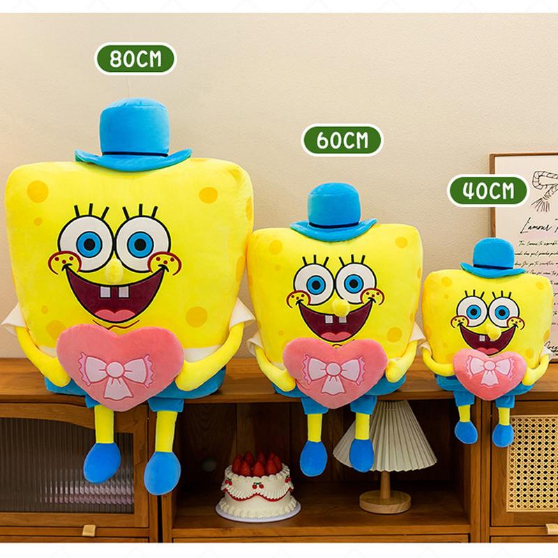 40-80cm Spongebob Squarepants Patrick Star Plush Toys Cute Cartoon Plushie Anime Birthday Pillow Doll Stuffed Gift for Kids Xmas