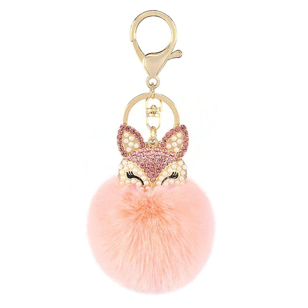 Bag Pendants Women Gifts Pearl Pendant Key Ring Car Key Chain Fur Keychain Fur Ball Keychain