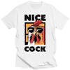 Men's Nice Cock Cool Chicken cartoon pattern printed 100% pure cotton short-sleeved T-shirt streetwear top