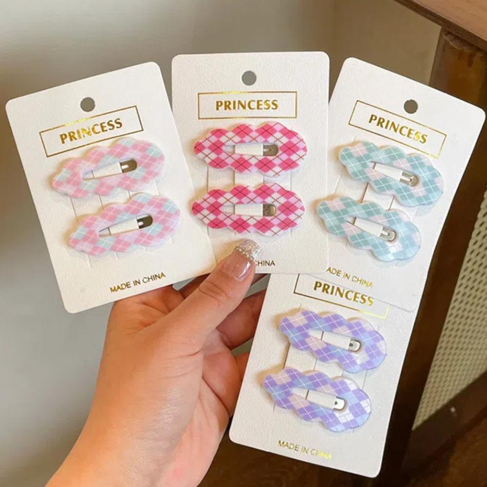 Candy Color Plaid Hair Clip Zinc Zinc Alloy Korean Style Hairpin Gifts Cloud Hair Clip Daily