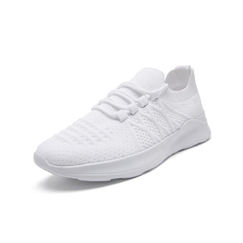Fashion Fujeak Women Walking Tennis Female Flat Shoes Slip-On Running Casual Sports Shoes White Breathable Athletic Running Footwear