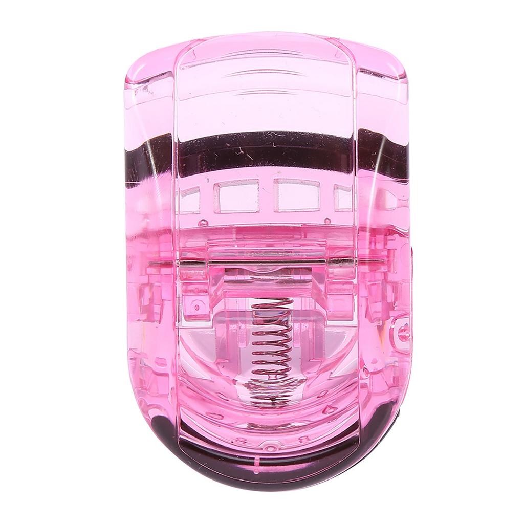 Mini Portable Eyelash Curler Clip with Rubber Eyelash Natural Curling Clip Cosmetic Tools Pink