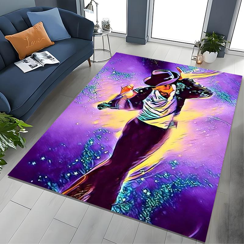 Fashion MJ Michael Jackson King of Pop Carpet Rug for Home Living Room Bedroom Sofa Doormat Decor,Large Kids Non-slip Floor Mat