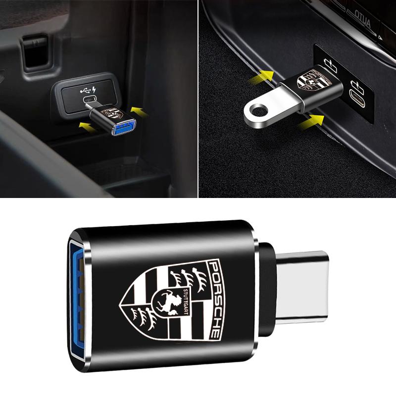 Автомобильный USB Type C Кабель Конвертер Адаптер для Зарядки Автоаксессуары Для Porsche Boxster Cayenne Panamera Macan Cayman 911 918 996 917 991