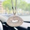 Элегантный подвесной автомобильный кристалл Lip Crystal, модный подвесной светильник для зеркала заднего вида, стильные украшения для зеркала заднего вида для женщин