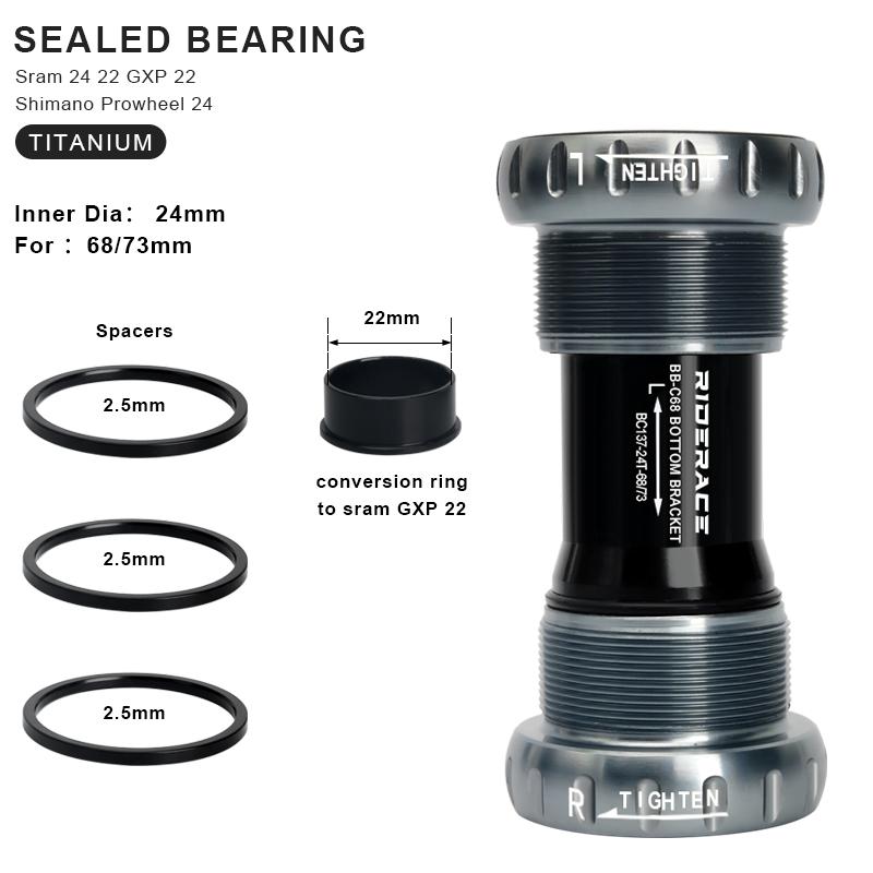 Велосипедный нижний кареточный подшипник 24 22 мм MTB шоссейный велосипед BB68/73 Hollowtech каретка центральное движение для SRAM GXP шатунов
