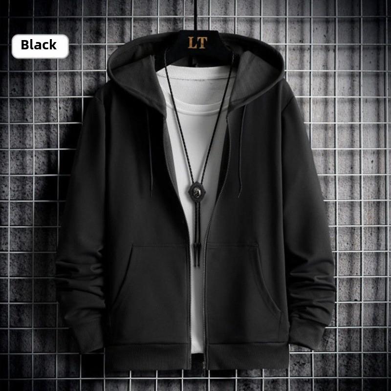 Мужская толстая толстовка с капюшоном из бархата, молодежная кардиганная куртка на молнии