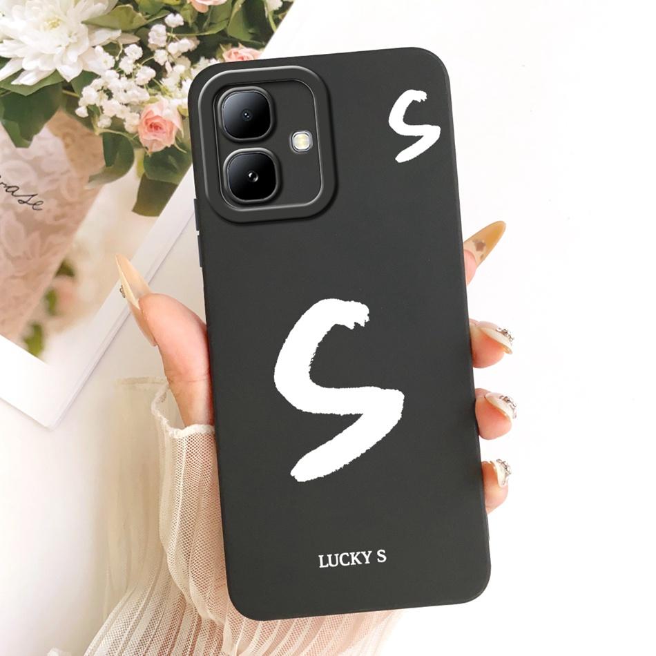 For Infinix Smart 20 2026 Lucky Initial Letter Phone Case For Infinix Smart20 X6840 X6840B Soft Silicone Shockproof Cases Bumper