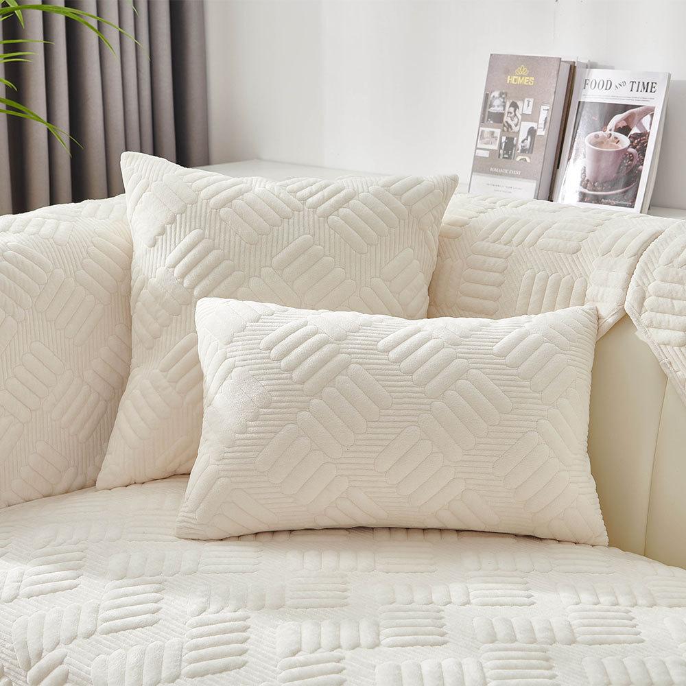 Скандинавская диванная подушка, простая современная бархатная нескользящая подушка с кристаллами, зимняя короткая плюшевая утолщенная подушка для дивана, чехол