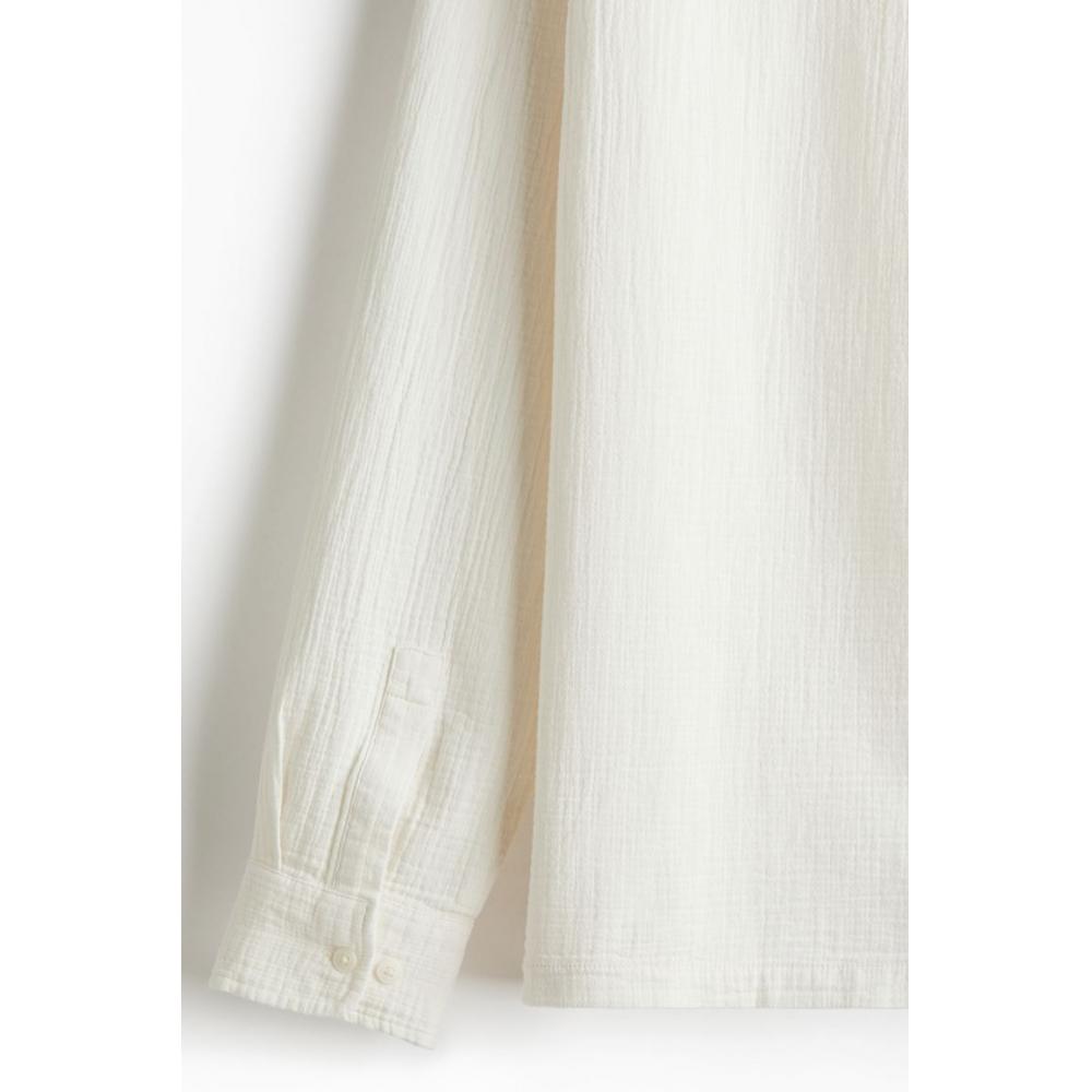 Рубашка HM Regular Fit Muslin белая