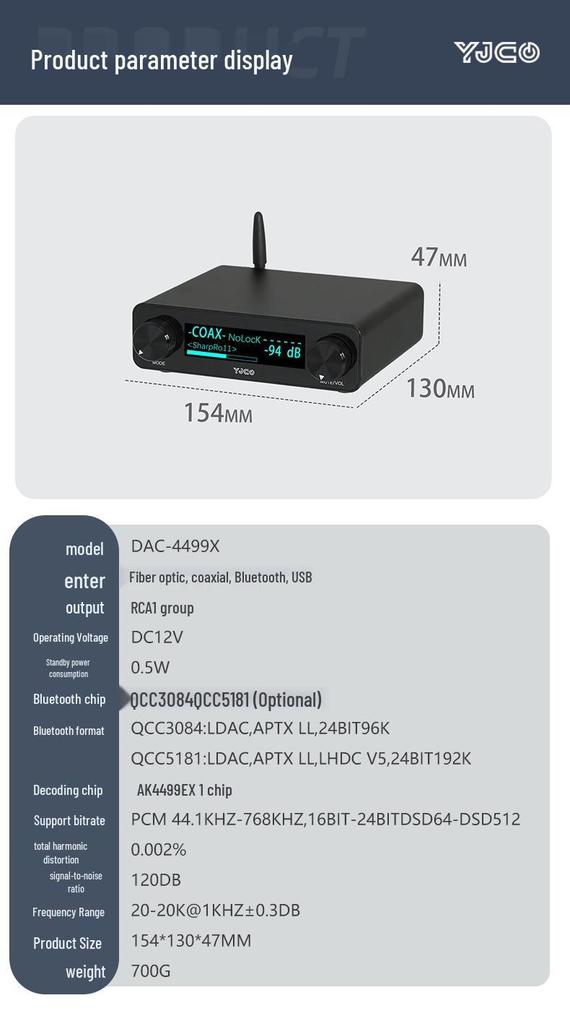 AK4499EX Hi-Fi Bluetooth LHDC ЦАП Аудио Декодер с поддержкой USB и DSD512