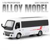Scale 1:33 Coaster Business Bus Model Car Toy Music Light Pull Back Alloy Diecast MPV Vehicle Models Boys Ornament Collection