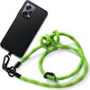 Crossbody Case for Xiaomi Redmi Note 12 Pro 5G, Black Scratch-Resistant Silicone with Green Lanyard