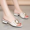 Модные кожаные сандалии feminino luxo Мода 2024 года Новые повседневные женские пляжные туфли на низком каблуке Сандалии Diamond White zapatos para mujeres