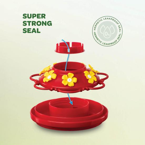 Кормушка для колибри для улицы, герметичная пластиковая кормушка для птиц с 5 отверстиями для кормления цветов и рвом для муравьев для внешнего декора сада