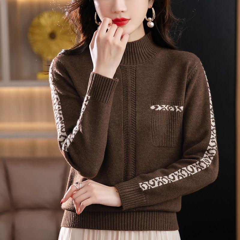 Модный шерстяной свитер, базовый кашемировый женский трикотаж, пуловер, водолазка с длинным рукавом, осенне-зимняя одежда, топы