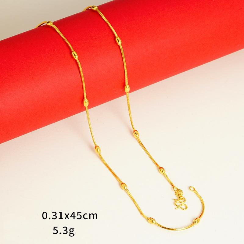 Ювелирные изделия из золотого песка для женщин, долговечная стойкость цвета, высококачественные аксессуары для ключичной цепи Niche, имитация золотой цепи