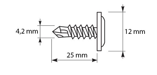 Gm-B Mounting Connectors 4.2X25Mm Ral 9010